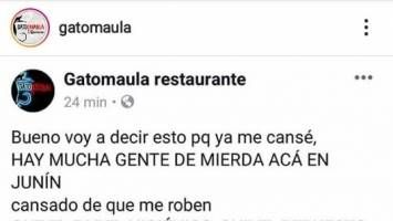 Un restaurante juninense se cansó de que le roben Un restaurante juninense se cansó de que le roben