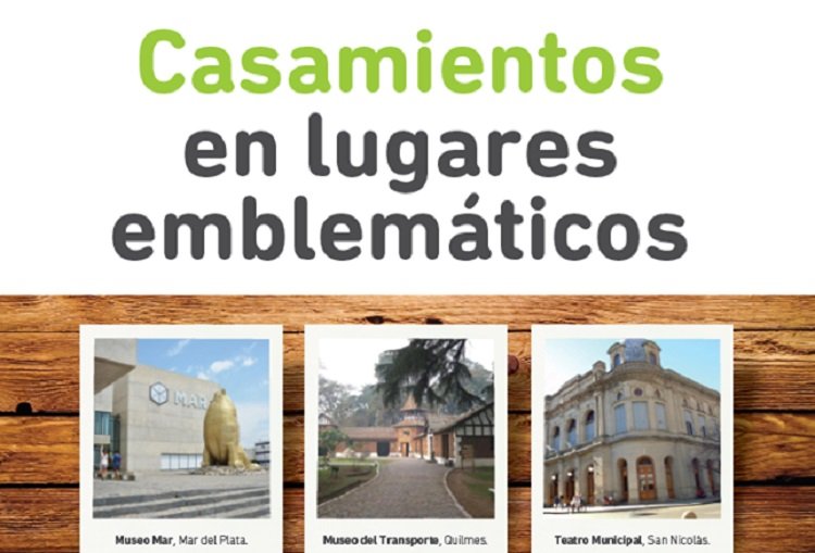 Casamientos en lugares emblemáticos de Provincia: Está abierta la inscripción