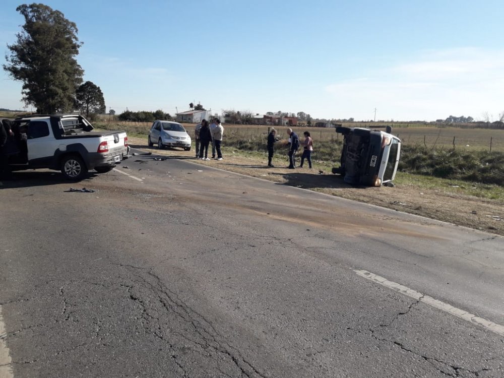 Triple choque y vuelvo en la Ruta 65: dos menores heridos