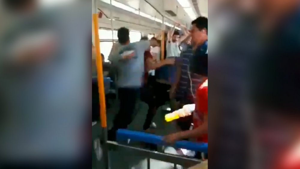 VIDEO: Piñas, palos y una brutal pelea en el Tren Roca