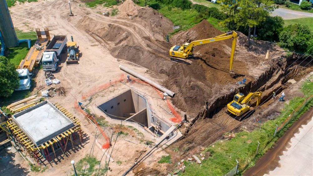 Continúan los trabajos en la nueva planta de bombeo de líquidos cloacales