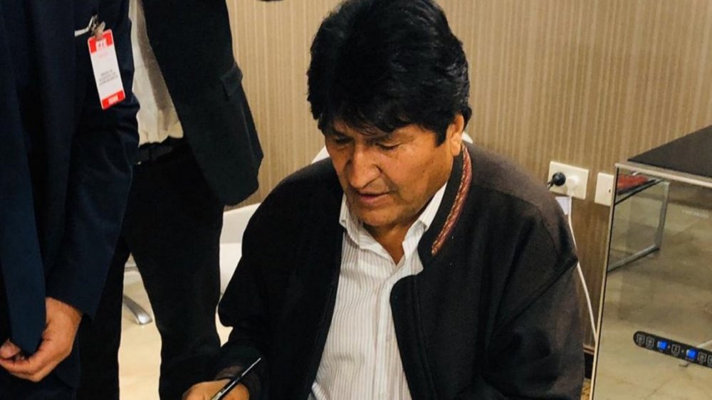 Evo Morales tras su llegada al país: 