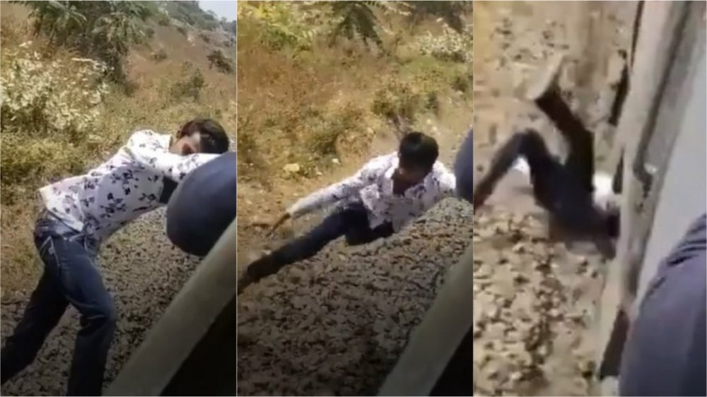VIDEO: Se cayó de un tren en movimiento y se salvó de milagro