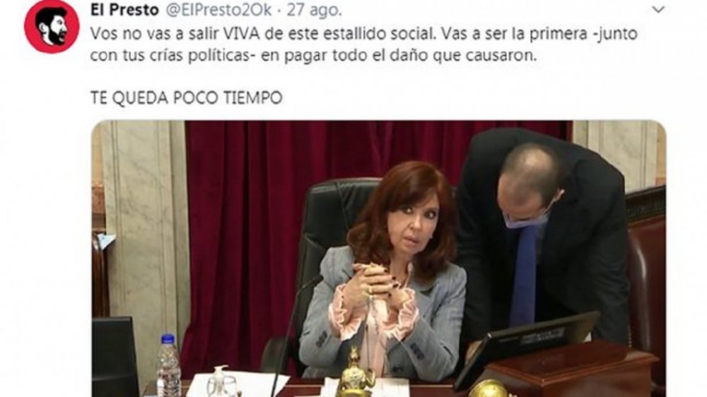 Detuvieron al youtuber que había amenazado a Cristina Kirchner