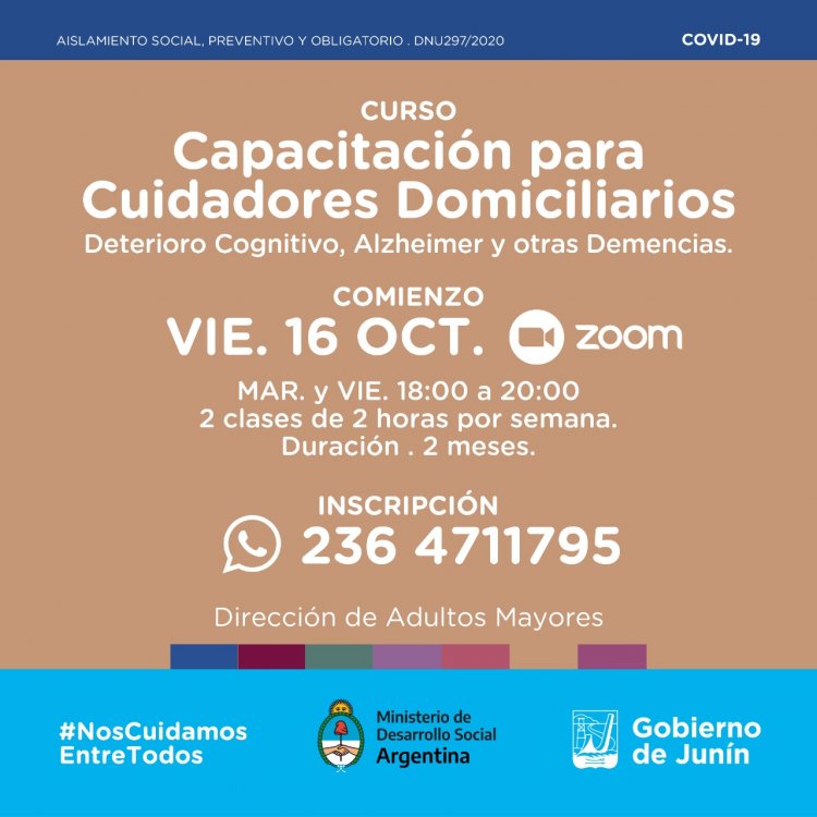 Abrió la inscripción para la capacitación para cuidadores domiciliarios