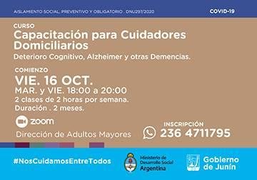 Últimos días para inscribirse a la capacitación para cuidadores domiciliarios