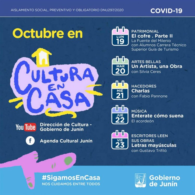 El programa Cultura en Casa continúa con nuevas propuestas