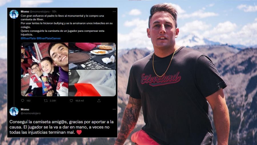 A nene víctima de bullying le arruinaron su camiseta de River y Palavecino le regaló una nueva