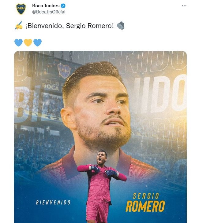Sergio “Chiquito” Romero es el nuevo arquero de Boca Juniors: “Es un paso adelante en mi carrera, vengo al club más grande de la Argentina”