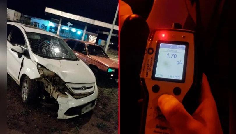 Circulaba por la Ruta 7 con 1.70 g/l. de alcohol en sangre: Terminó en una cuneta