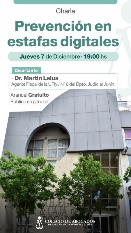 El colegio de Abogados realizará la charla “Prevención en estafas digitales”