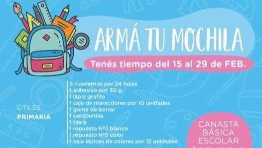 Hasta el 29 de febrero los vecinos de Junín pueden acceder a las canastas básicas escolares