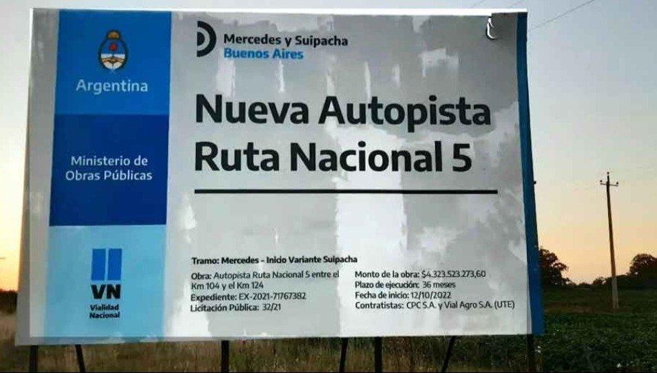 Suspensión total de la obra de la Autovía en la Ruta 5