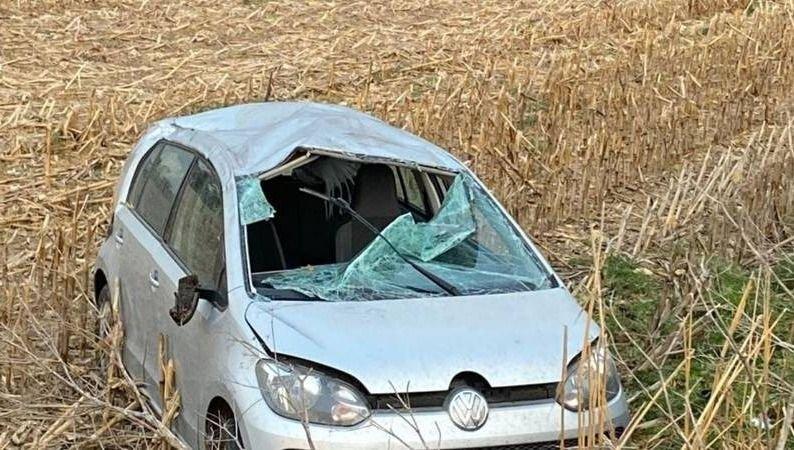 Despiste y vuelco en Ruta 30 entre Chivilcoy y Chacabuco: La conductora se dirigía a Junín